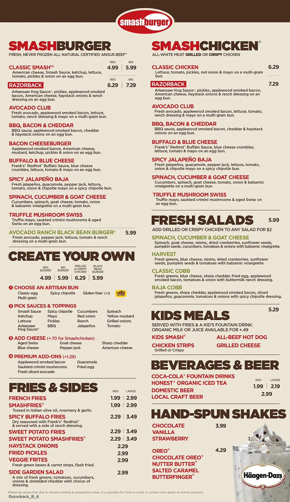 Smashburger Bentonville Menu