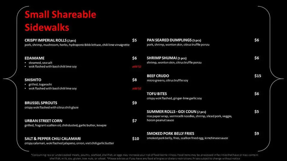 Saiwok Vietnamese Street Food Lunch Menu Saiwok Vietnamese Street Food Lunch Menu