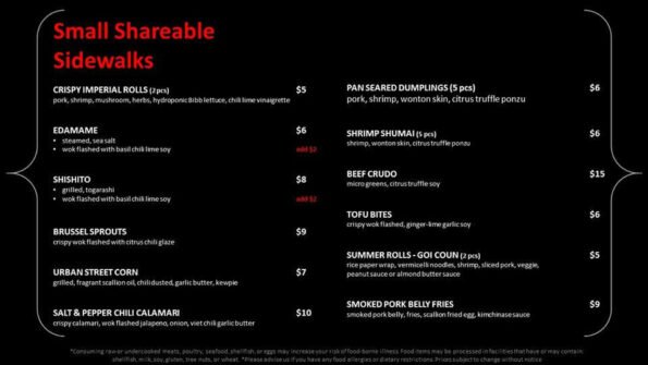 Saiwok Vietnames Street Food Dinner Menu Page 2