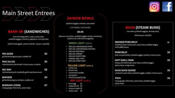 Saiwok Vietnames Street Food Dinner Menu Page 3