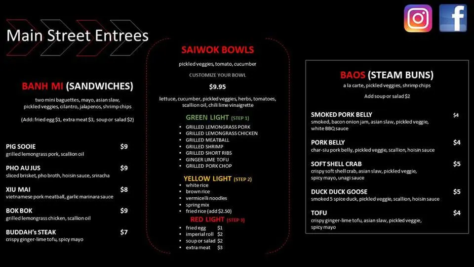 Saiwok Vietnames Street Food Dinner Menu Page 3 Saiwok Vietnames Street Food Dinner Menu Page 3
