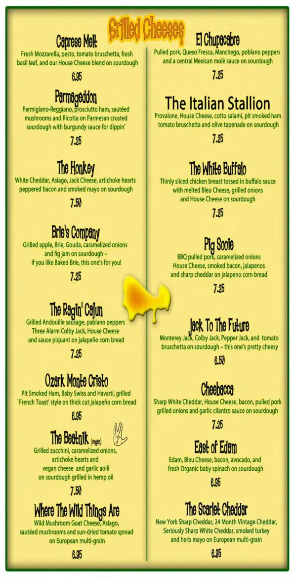 Hammontree's Menu Page 1