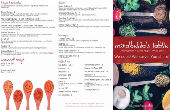 Mirabella’s Menu