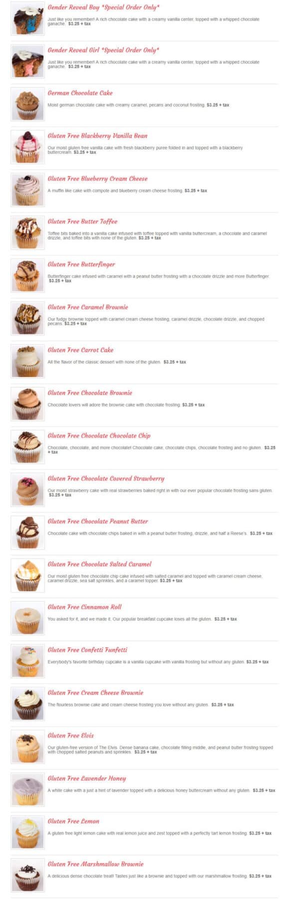 Bliss Cupcake Cafe Menu 3