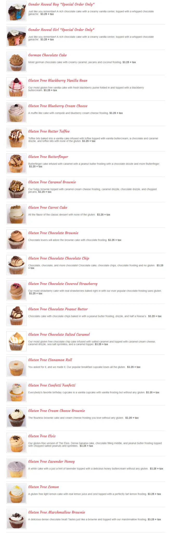 Bliss Cupcake Cafe Menu 3