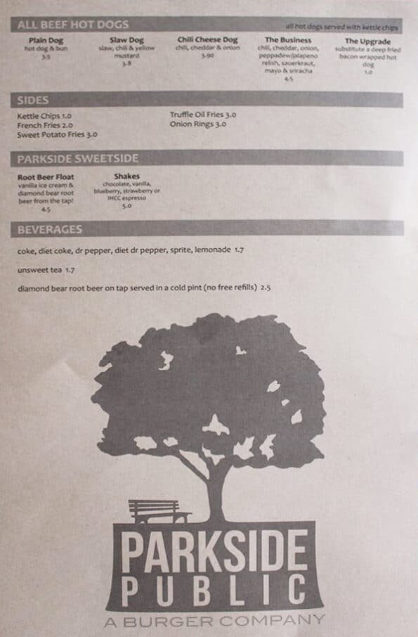Parkside Public Menu Rogers Page 2