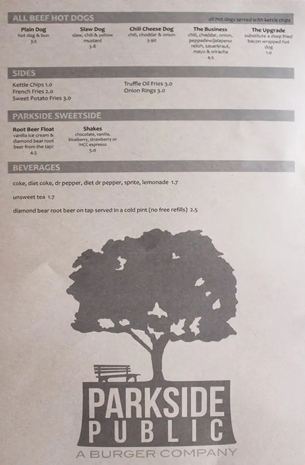 Parkside Public Menu Rogers Page 2