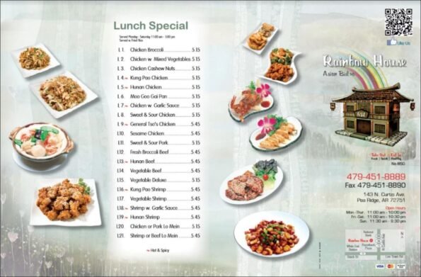 Rainbow House Asian Bistro Menu Page 1