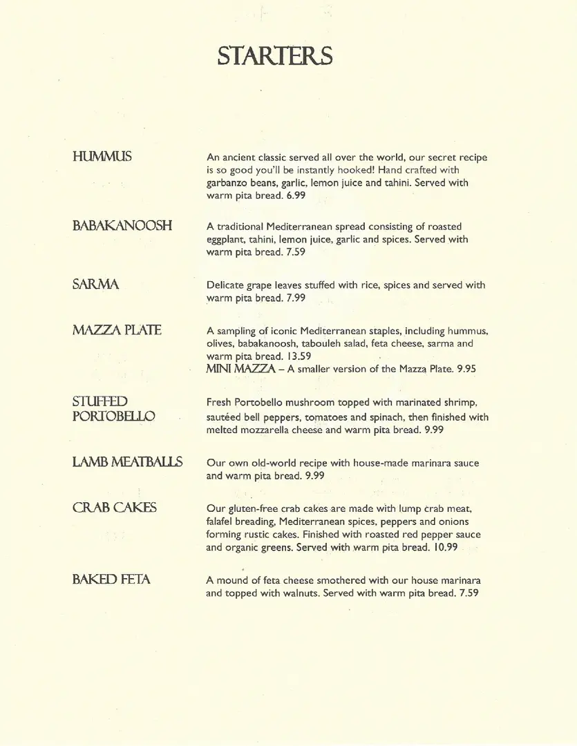 Emelia's Kitchen Fayetteville Menu 1