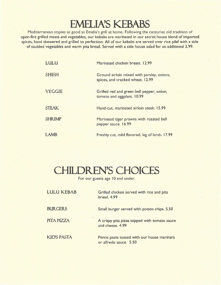 Emelia's Kitchen Fayetteville Menu 4