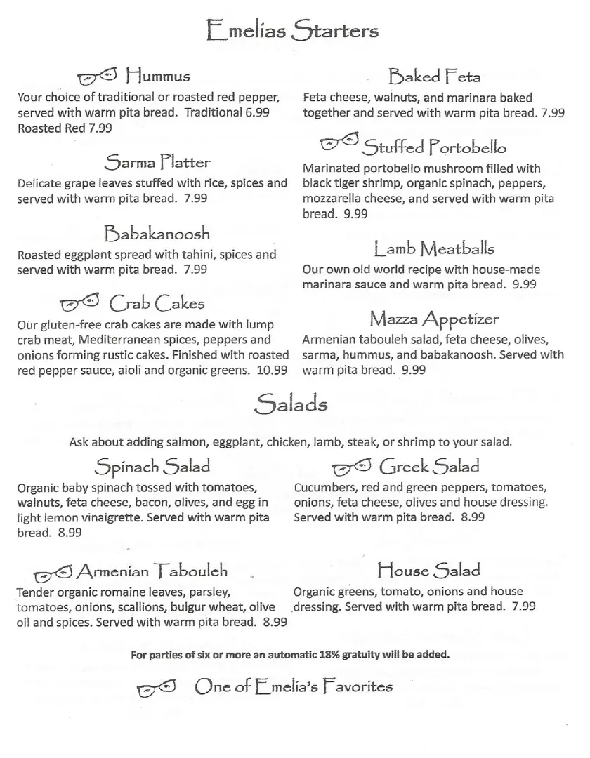 Emelia's Kitchen Fayetteville Menu 5
