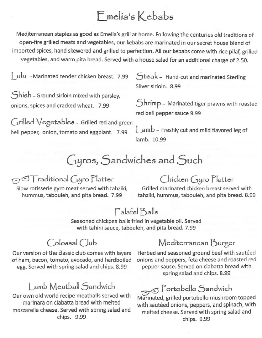 Emelia's Kitchen Fayetteville Menu 6