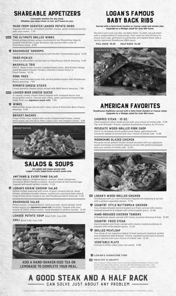 Logan's Roadhouse Rogers Menu Page 2