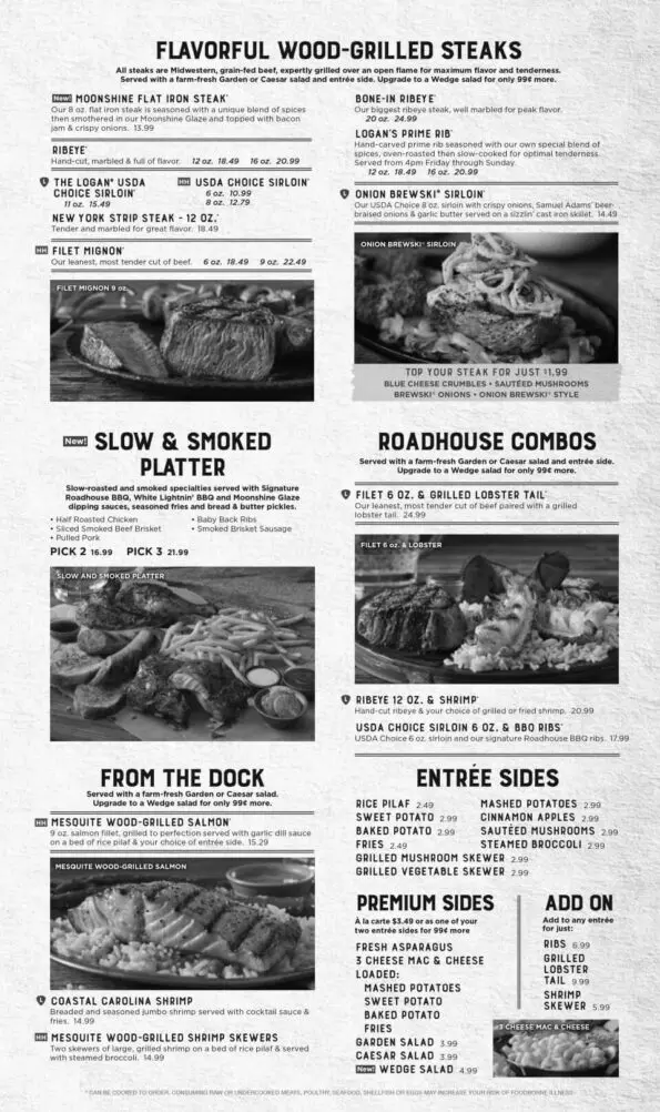 Logan's Roadhouse Rogers Menu Page 3