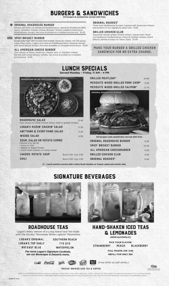 Logan's Roadhouse Rogers Menu Page 4