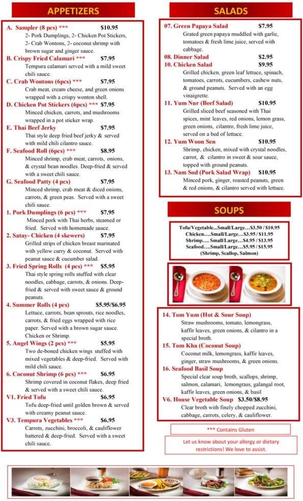 Taste of Thai Fayetteville Menu 2