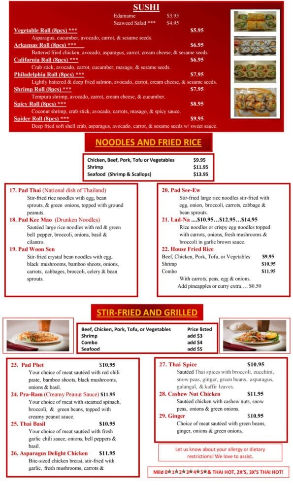 Taste of Thai Fayetteville Menu 3