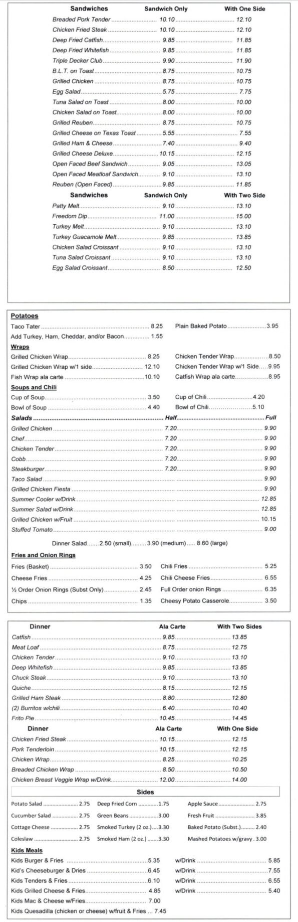 The Station Cafe Bentonville Menu 2