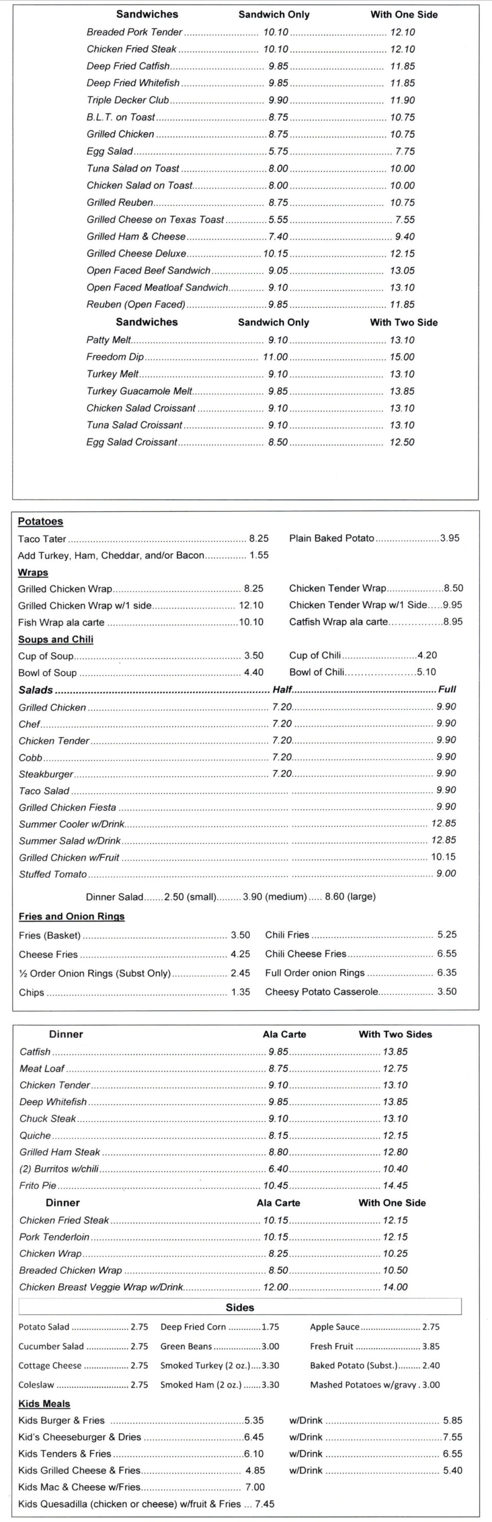 The Station Cafe Bentonville Menu 2