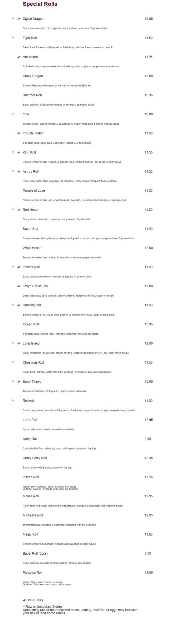 Tokyo House of Rogers Menu 4