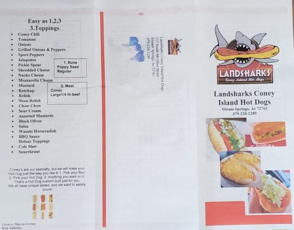 Landsharks Coney Island Hot Dogs Siloam Springs Menu 2