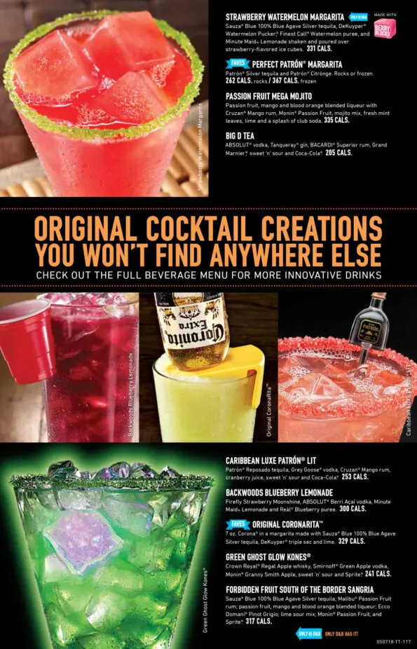 Dave & Buster's Menu Rogers 1