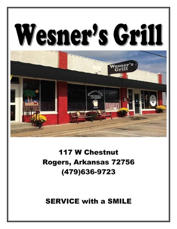 Wesners Grill Rogers Menu 1