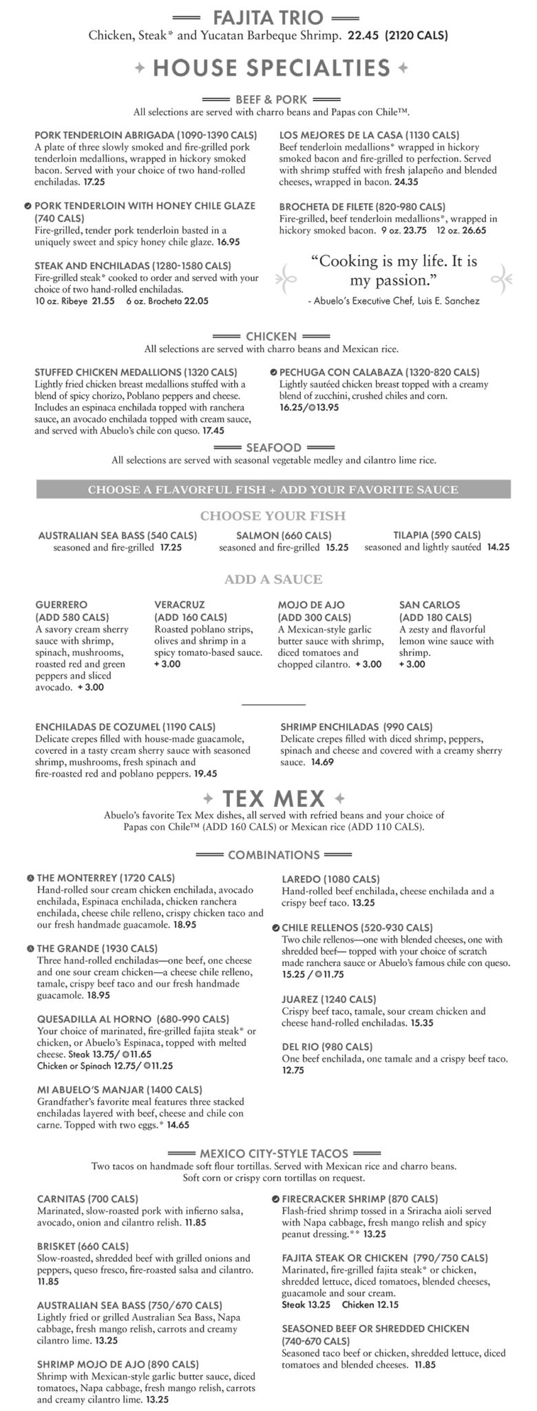 Abuelo's Mexican Restaurant Rogers Menu 1