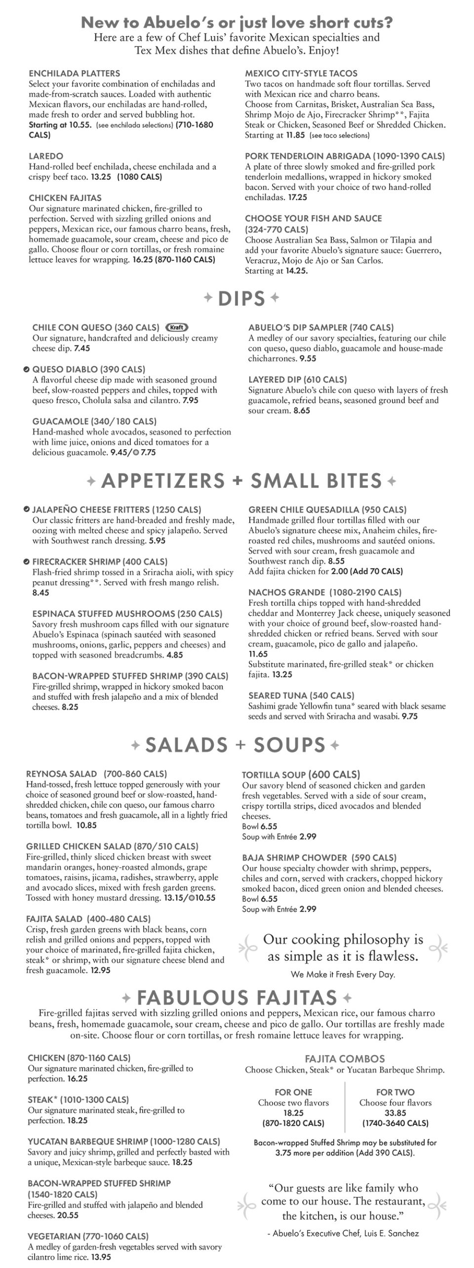 Abuelo's Mexican Restaurant Rogers Menu 2