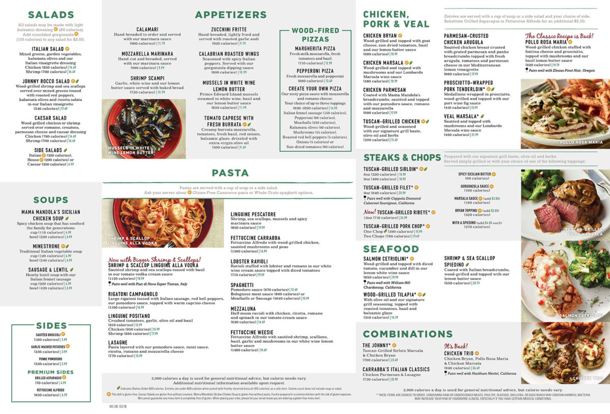 Carrabba S Nutrition Menu Besto Blog