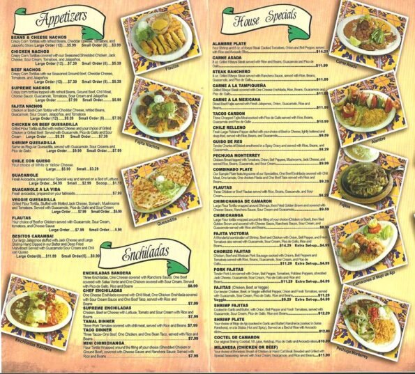 Victoria's Mexican Restaurant Pea Ridge Menu 2