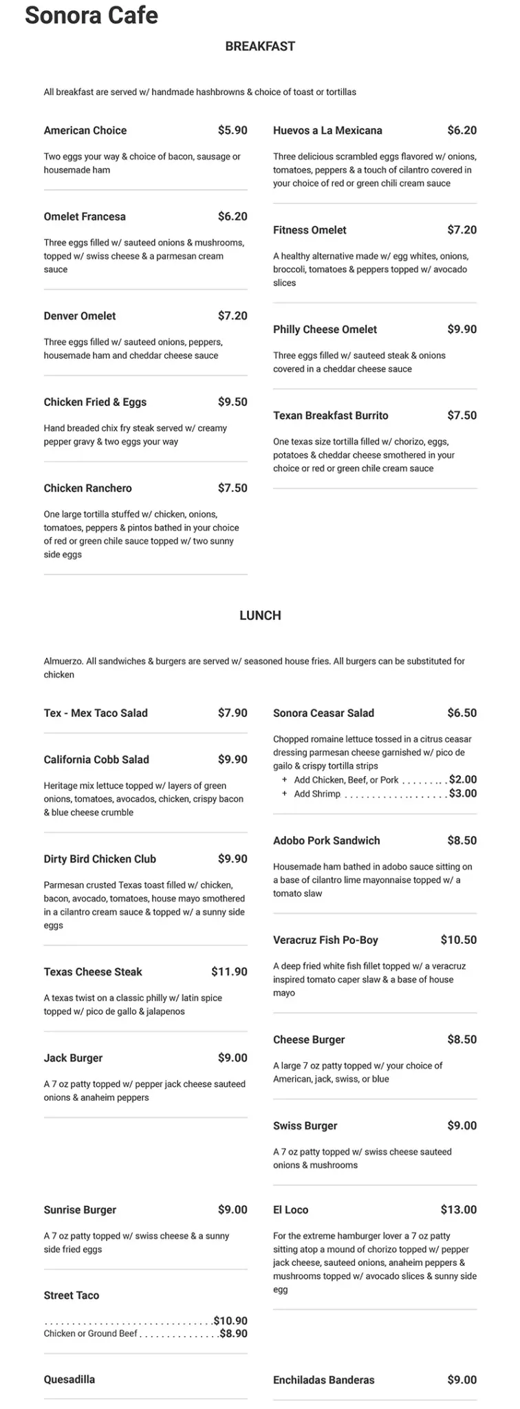 Menu