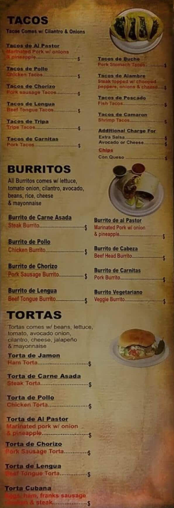 Taqueria Don Guero Menu Springdale