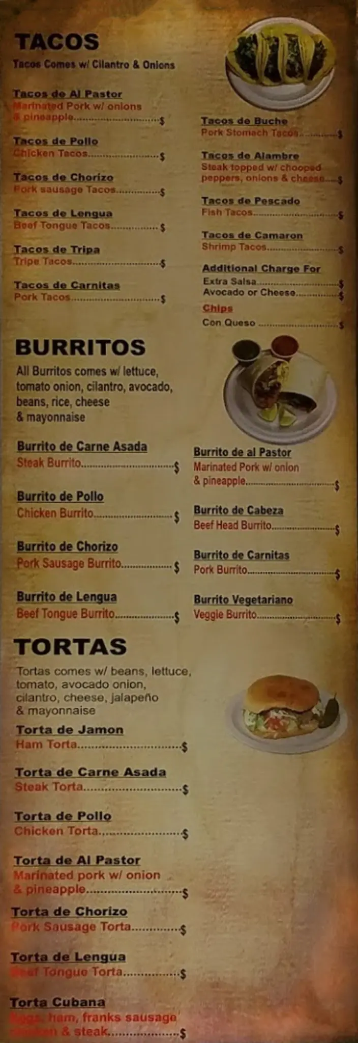 Taqueria Don Guero Menu Springdale