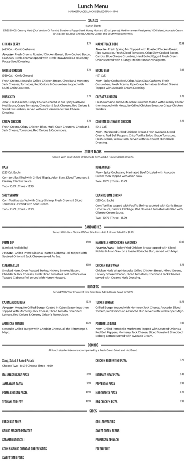 MarketPlace Grill Menu 001