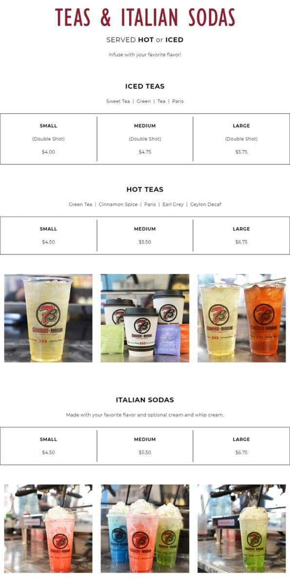 7 Brew Menu