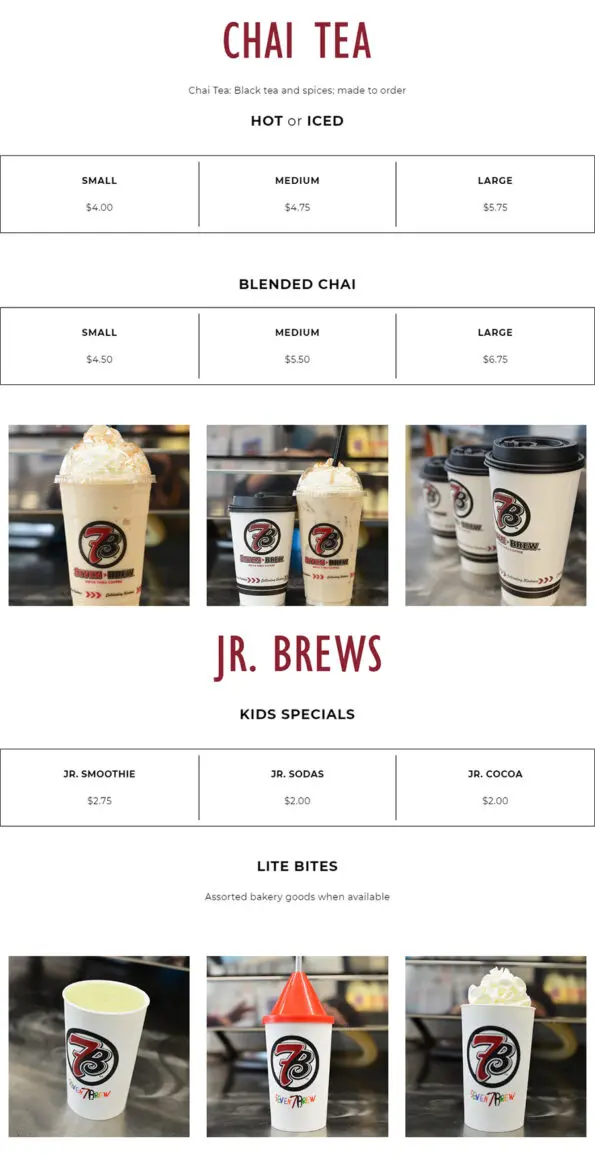 7 Brew Menu