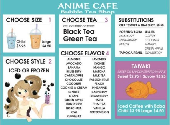 Anime Cafe Rogers Menu