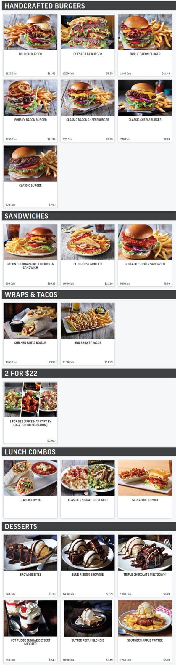 Applebee’s Neighborhood Bar + Grill Menu