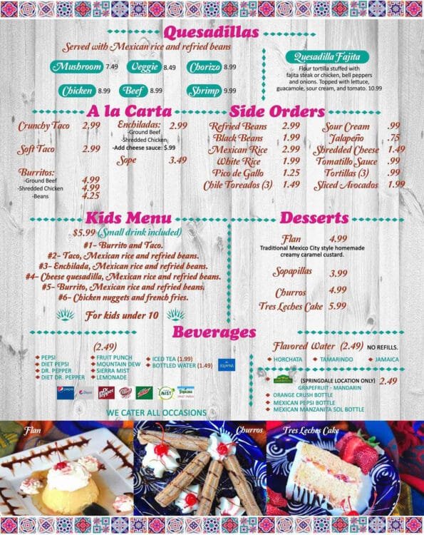 Azul Tequila Dinner Menu 3