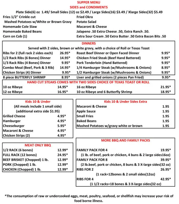 Cannonball Cafe Pea Ridge Menu