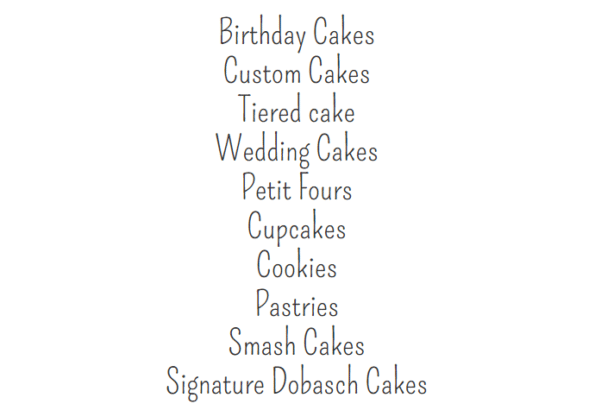 Chuck's Cake Shoppe Menu