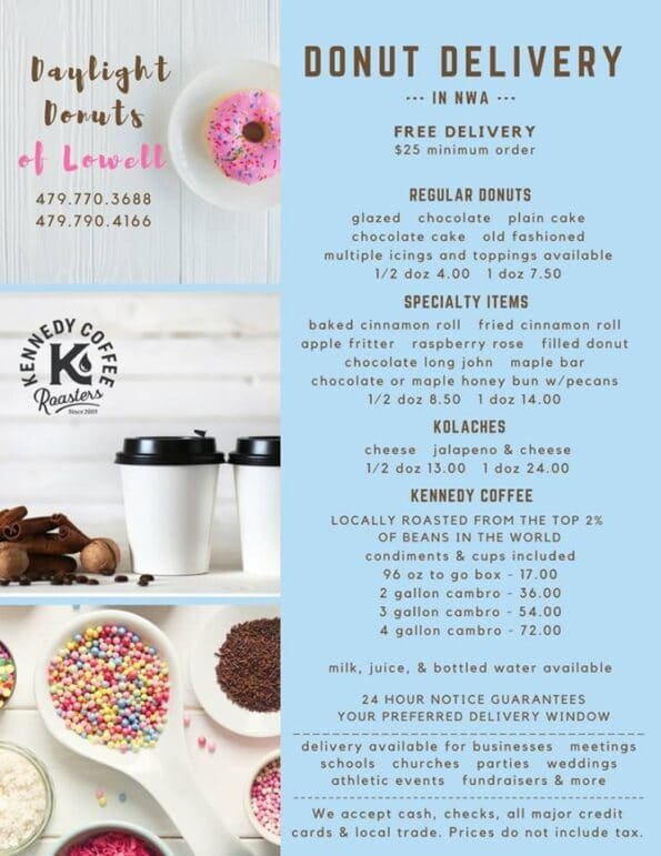 Daylight Donuts in Lowell Menu