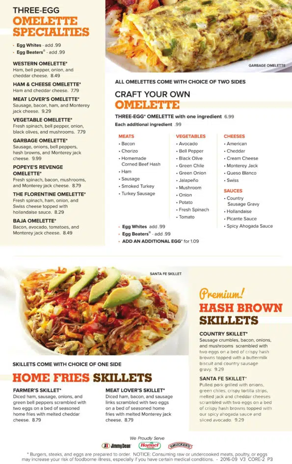 Jimmy’s Egg - Menu with Prices