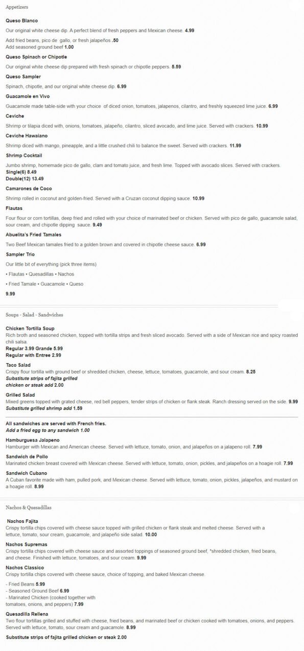 Mojitos Modern Mexican Grill Menu - Rogers-1