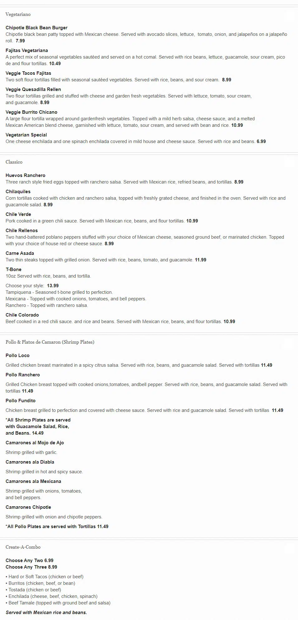 Mojitos Modern Mexican Grill Menu - Rogers-1