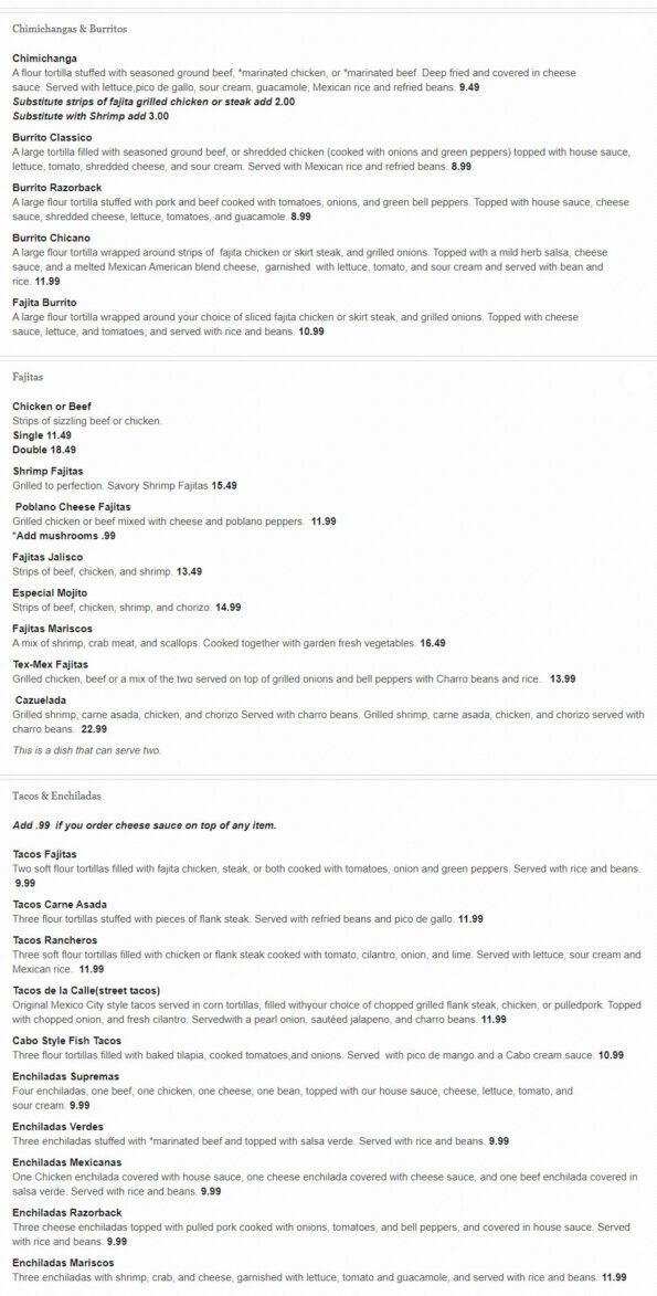 Mojitos Modern Mexican Grill Menu - Rogers-1