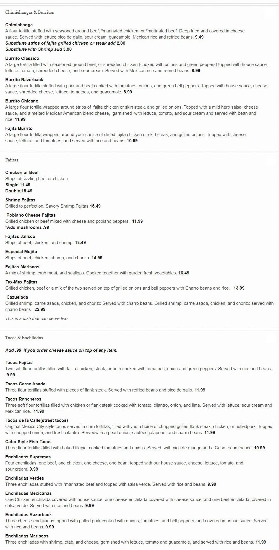 Mojitos Modern Mexican Grill Menu - Rogers-1