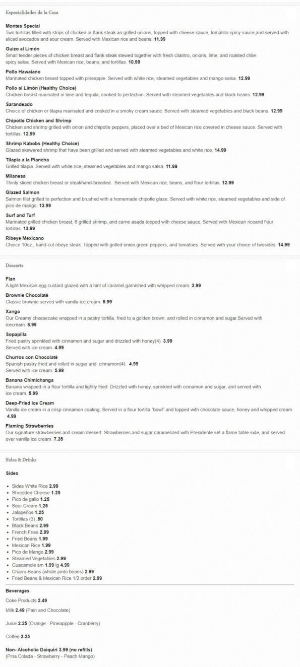 Mojitos Modern Mexican Grill Menu - Rogers-1