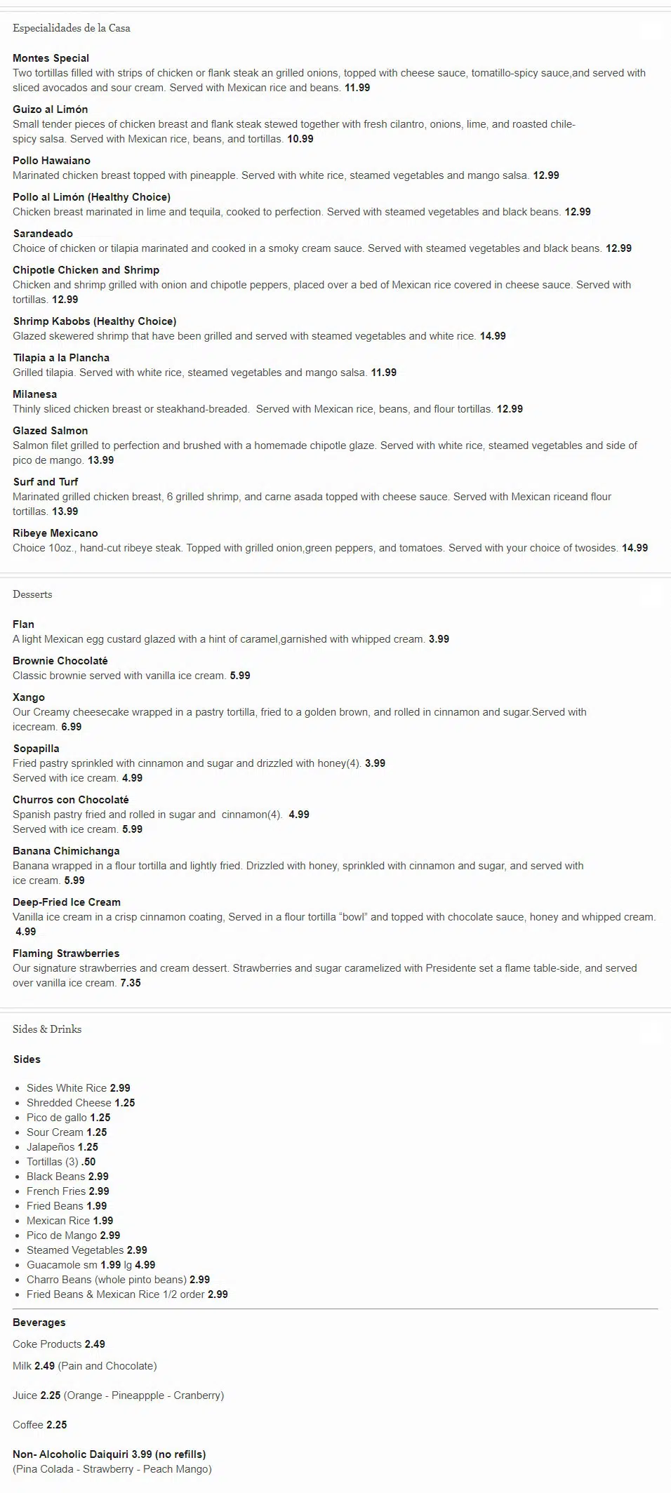 Mojitos Modern Mexican Grill Menu - Rogers-1